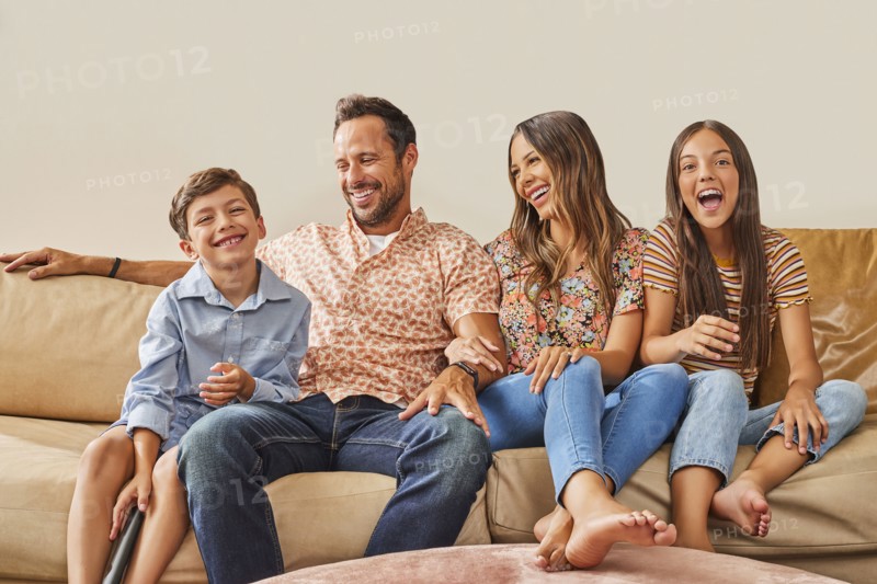 Portrait of smiling family with two children