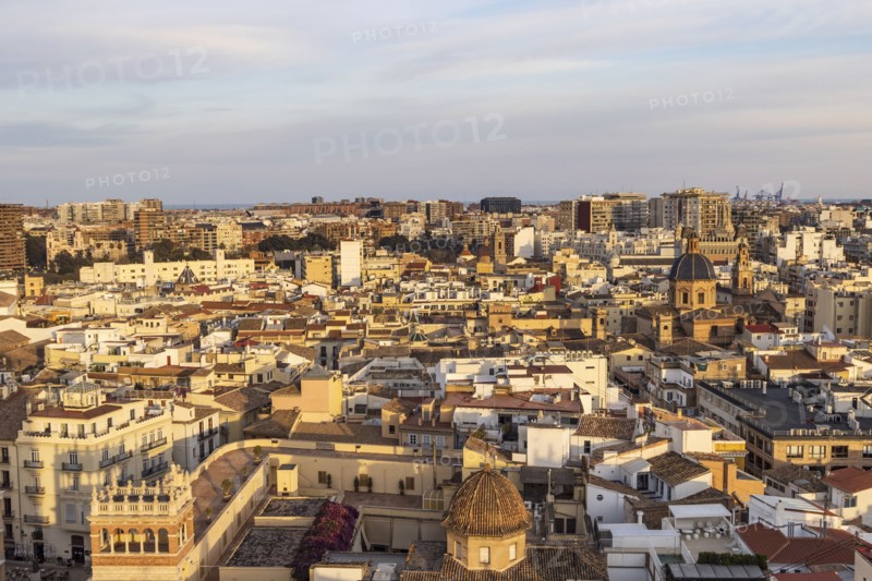 Elevated view of crowded cityscape