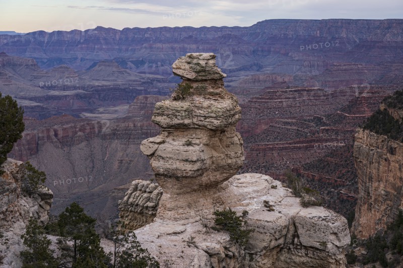 Rock formation in south rim of Grand Canyon