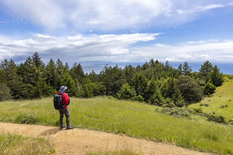 Senior man hiking Dipsea Trail