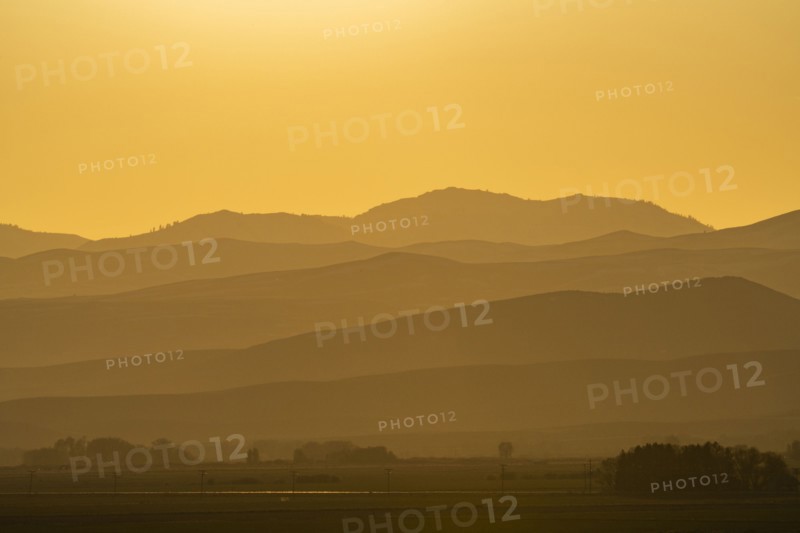 Mountain layers during sunset near Sun Valley