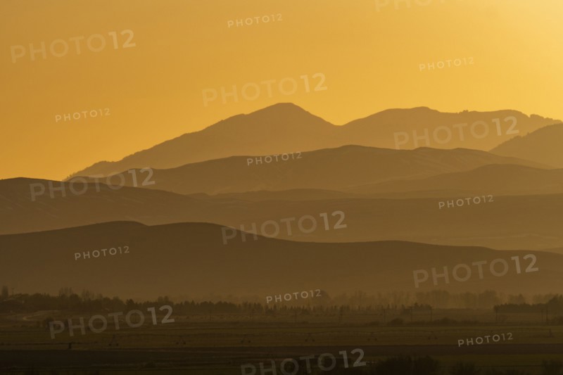 Mountain layers during sunset near Sun Valley