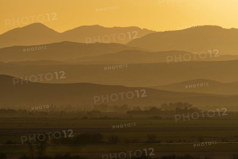 Mountain layers during sunset near Sun Valley