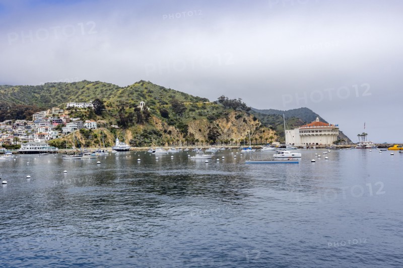 View of Avalon Harbor with famous Casino Building