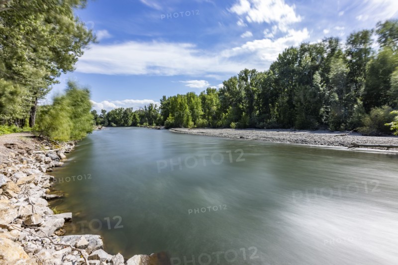 Long exposure of Big Wood River on sunny day