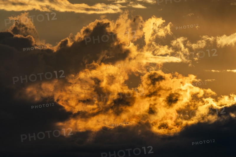 Clouds illuminated with morning sunlight
