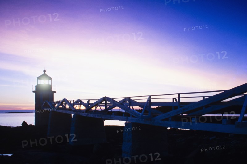 Marshall Point Light Station at dusk, Saint George, Maine, USA