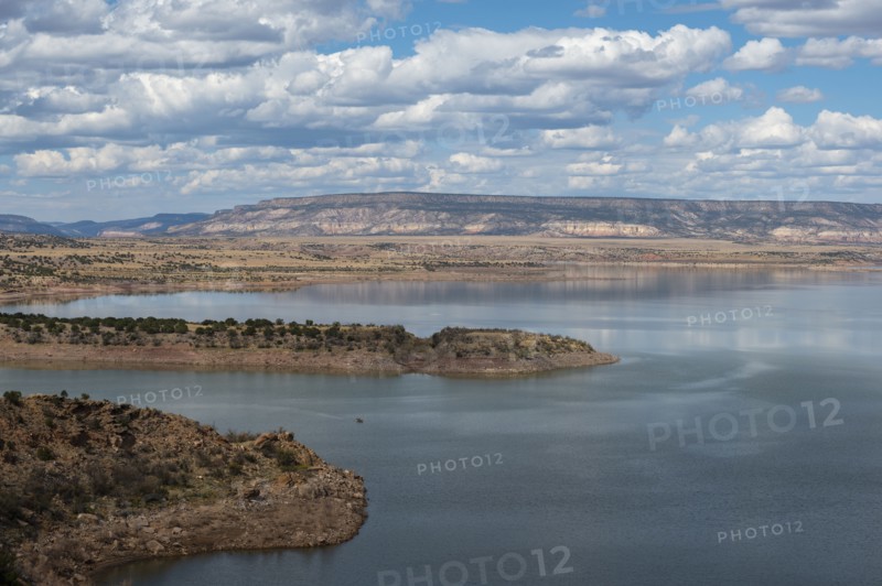 Usa, New Mexico, Abiquiu, Landscape with Abiquiu Lake, Abiquiu, New Mexico, USA
