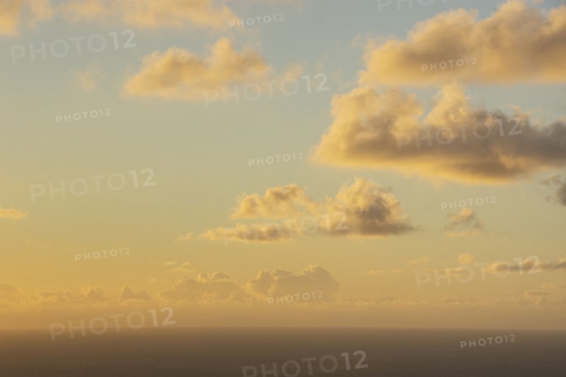 USA, United States Virgin Islands, St. John, Clouds over Caribbean Sea at sunrise, St. John, United States Virgin Islands, USA