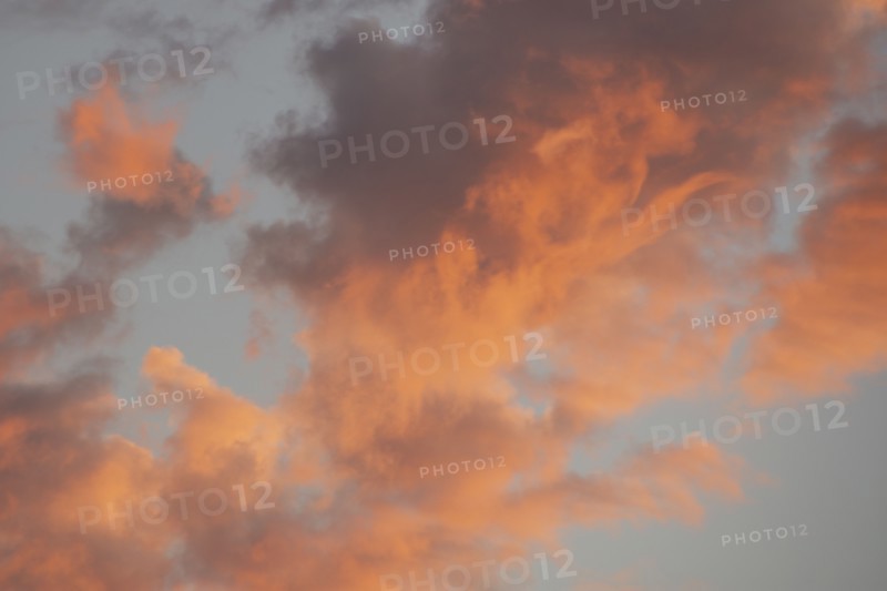 Peach colored clouds on sky at sunset, Nashville, Tennessee, USA