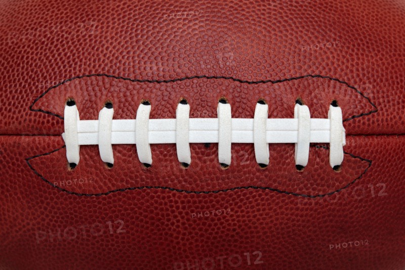 Close-up of American football ball, New York, New York, USA