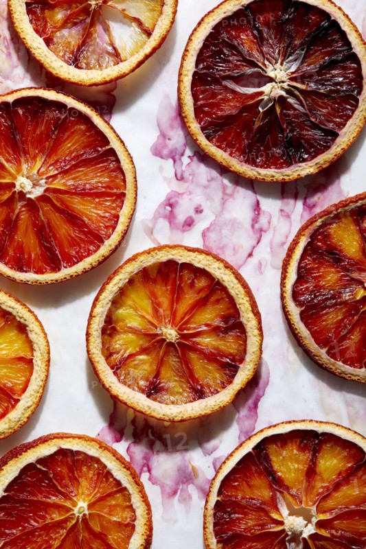 Close-up of dried blood orange slices, New York, New York, USA