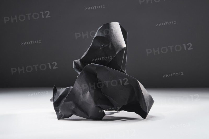 Studio shot of black crumpled paper, Austin, Texas, USA