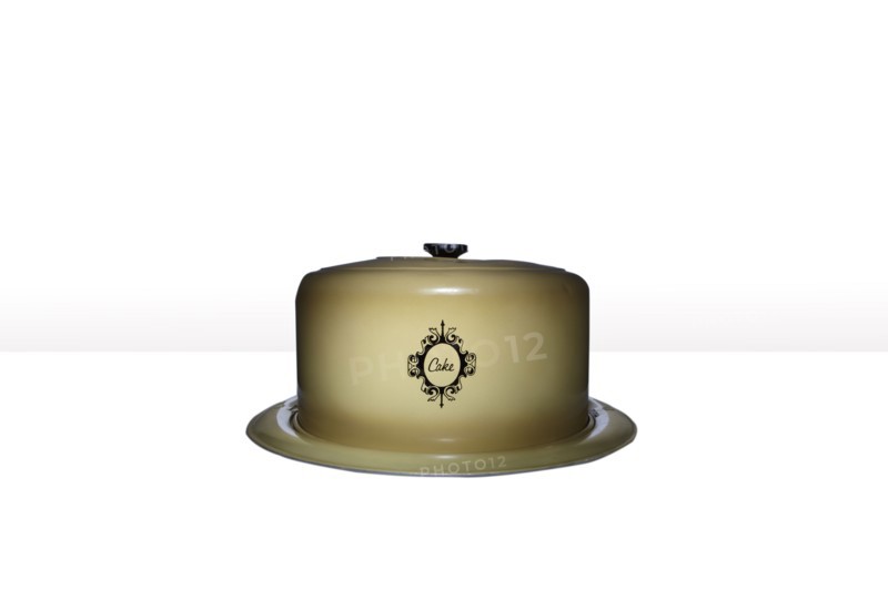 Studio shot of old fashioned cake plate and cover, Austin, Texas, USA