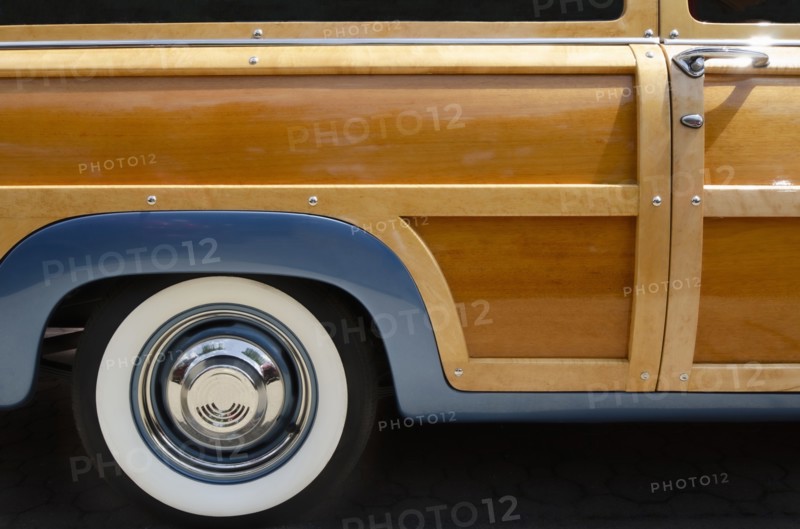 USA, New Jersey, Mendham, Close-up of antique woody station wagon, Mendham, New Jersey, USA