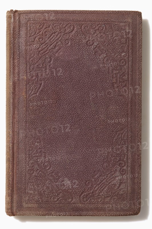 USA, New York State, New York City, Old book on white background, New York City, New York, USA