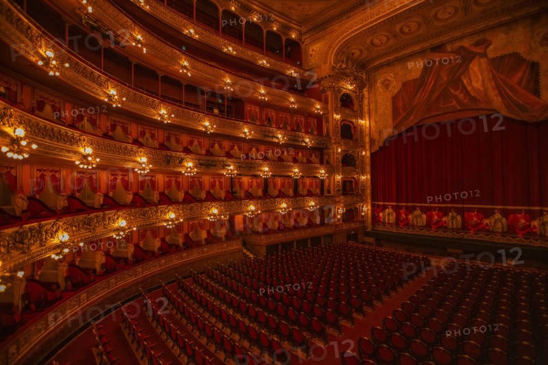 Balconies and stage in Teatro Colon, Buenos Aires, , Argentina