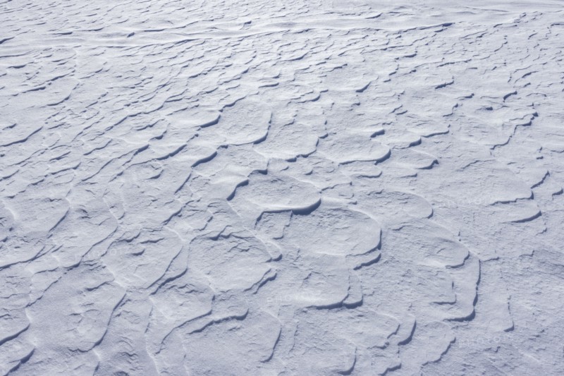 Wind-created patterns in snow crust, Sun Valley, Idaho, USA