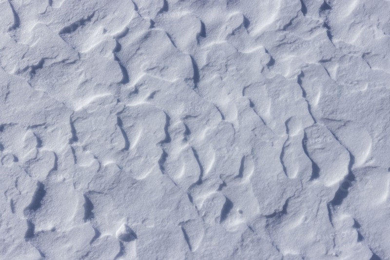 Wind-created patterns in snow crust, Sun Valley, Idaho, USA