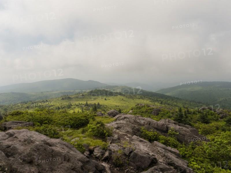 USA, Virginia, Storm clouds over hills in Mount Rogers National Recreation Area, Mount Rogers National Recreation Area, Virginia, USA