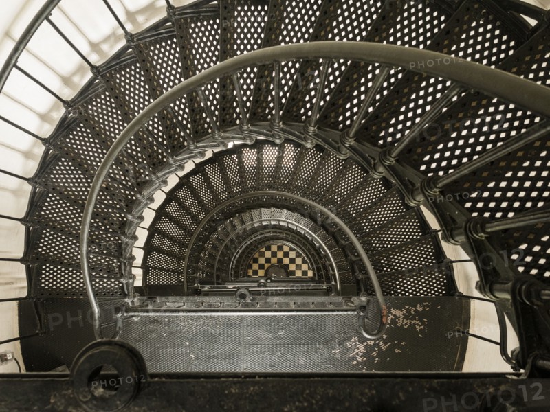 USA, North Carolina, Nags Head, Overhead view of staircase in Bodie Island Lighthouse, Nags Head, North Carolina, USA