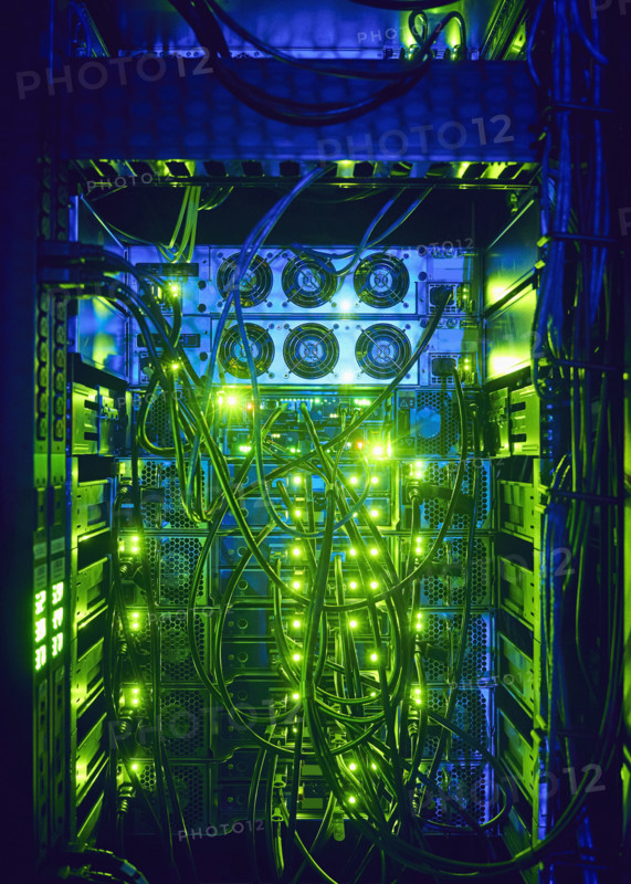 Close-up of hard drives and cables in data center
St, George, Utah, USA