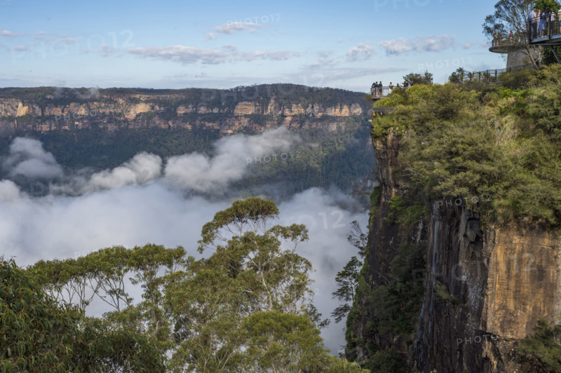 Low clouds and forested rocky mountains
Katoomba, New South Wales, Australia