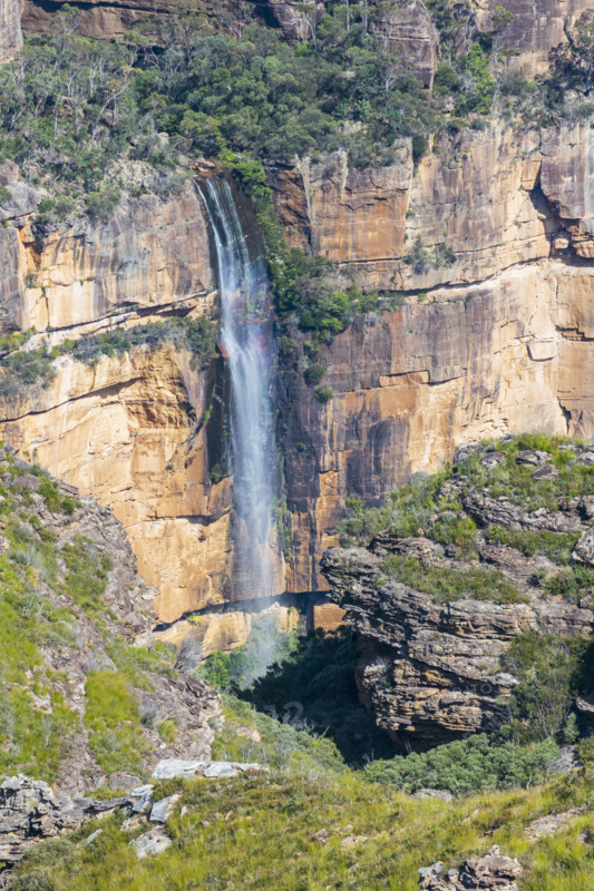 Waterfall on rock face on sunny day
Blackheath, New South Wales, Australia