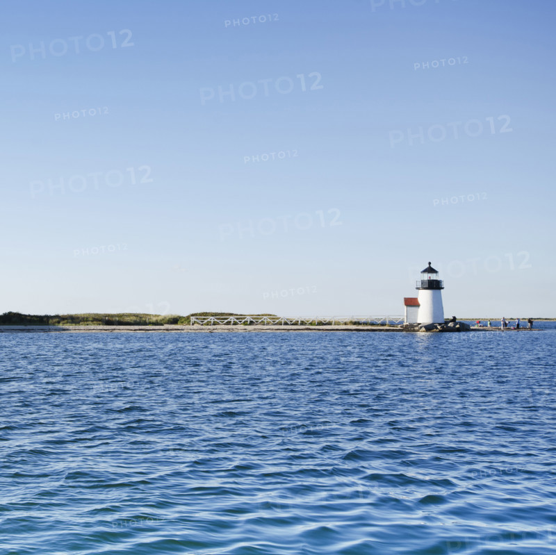 Brant Point Lighthouse and harbor with rippled water
Nantucket, Massachusetts, USA