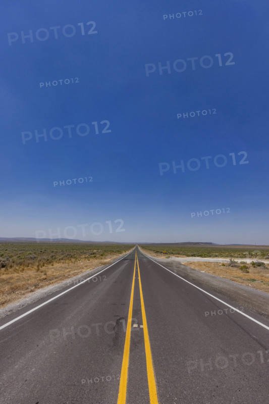 USA, Nevada, Ely, Empty highway in desert landscape