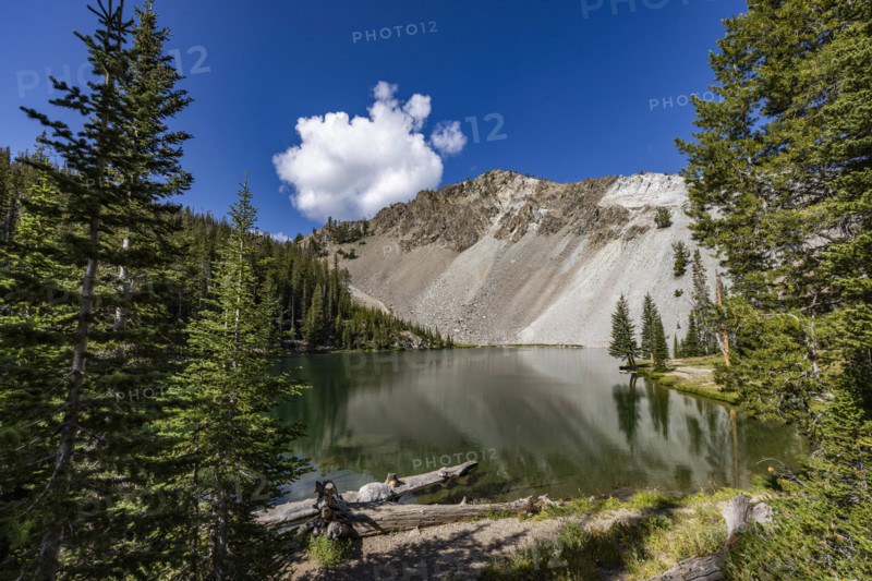 USA, Idaho, Sun Valley, Calm Norton Lake on sunny day