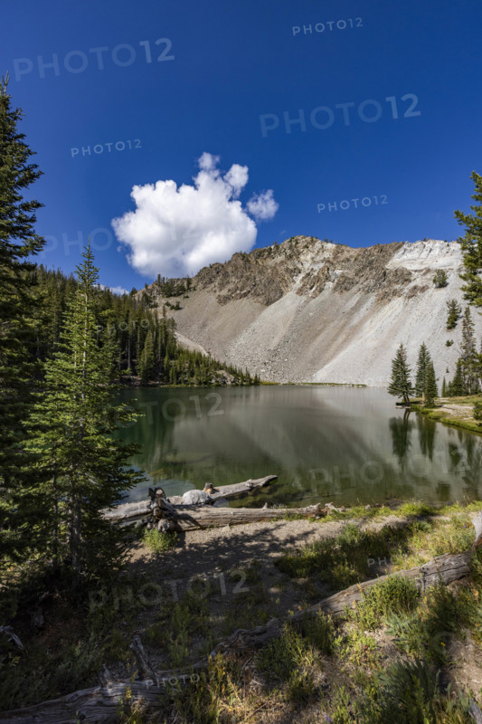USA, Idaho, Sun Valley, Calm Norton Lake on sunny day