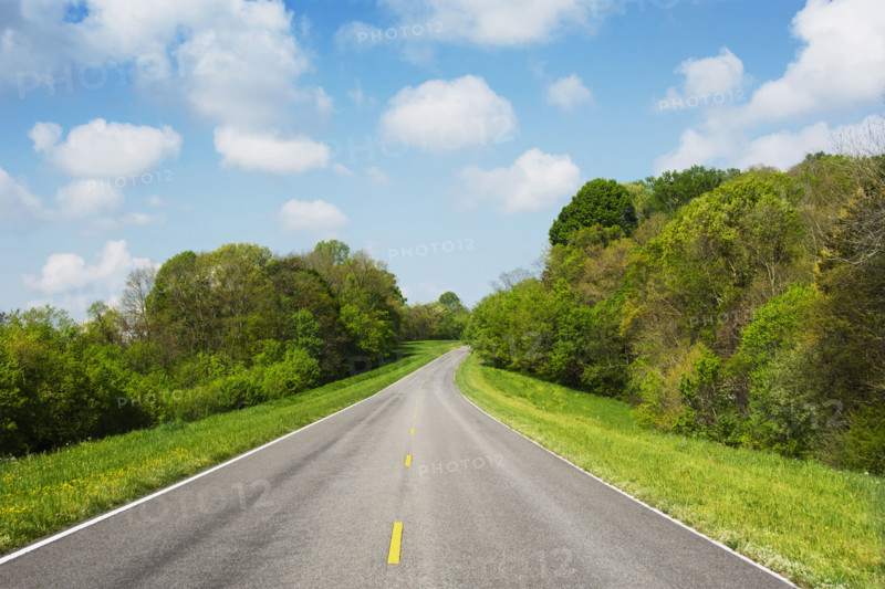 USA, Tennessee, Primm Springs, Empty Natchez Trace Parkway in summer