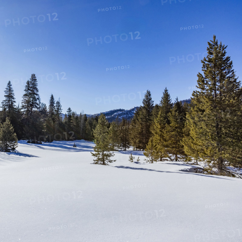 USA, Idaho, Sun Valley, Winter view of Boulder mountains on sunny day