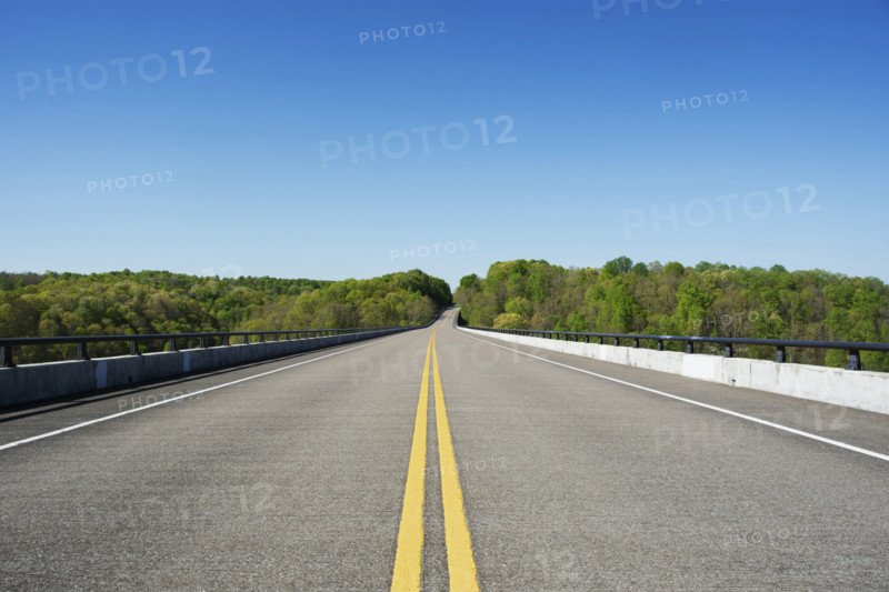 Empty Natchez Trace Parkway Bridge. Franklin, Tennessee, USA.