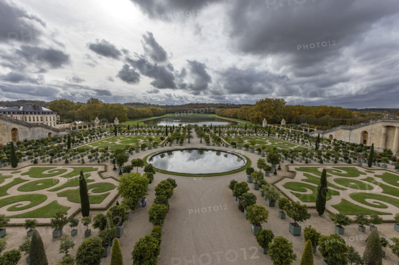 Orangerie Garden in Gardens of Versailles . Paris, Ile de France, France.