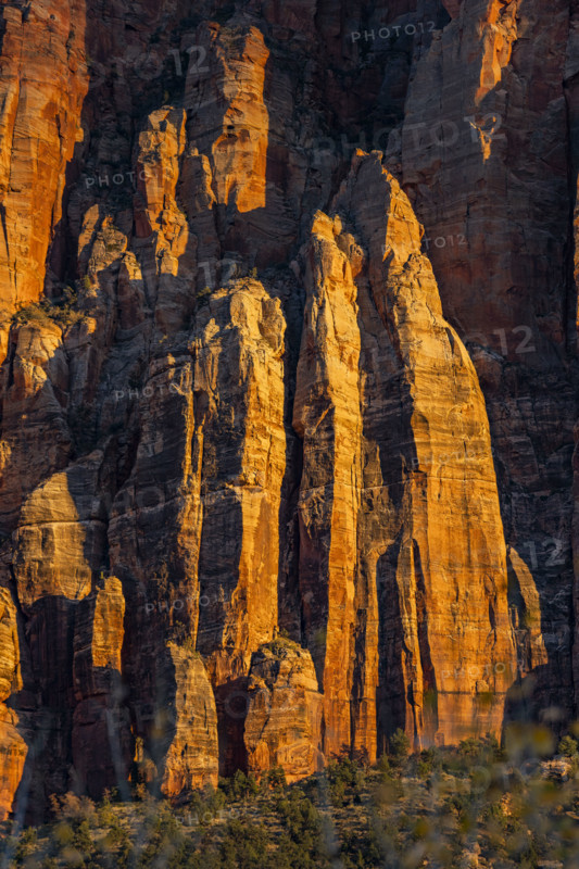 Majestic sandstone cliffs at sunset. , Utah, USA.