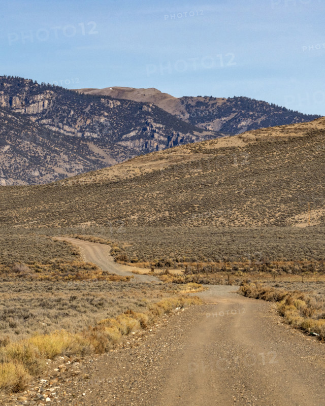 Empty rural dirt road over Trail Creek Pass. Mackay, Idaho, USA.