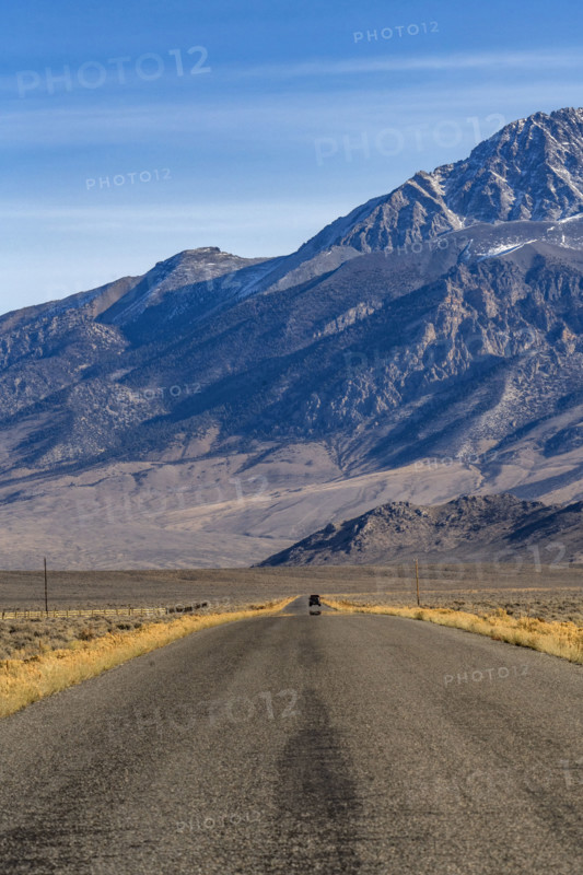 Empty rural road over Trail Creek Pass. Mackay, Idaho, USA.