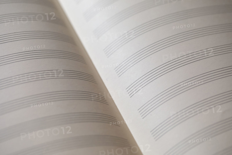 Close-up of blank sheet music paper . New York City, New York State, USA.