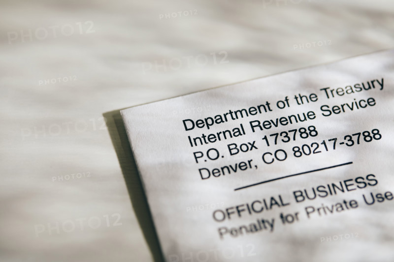Close-up of letter from IRS. New York City, New York State, USA.