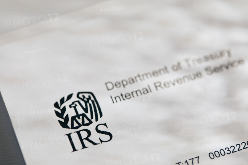 Close-up of letter from IRS. New York City, New York State, USA.