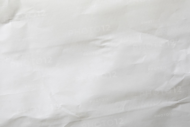Close-up of blank white wrinkled paper. New York City, New York State, USA.