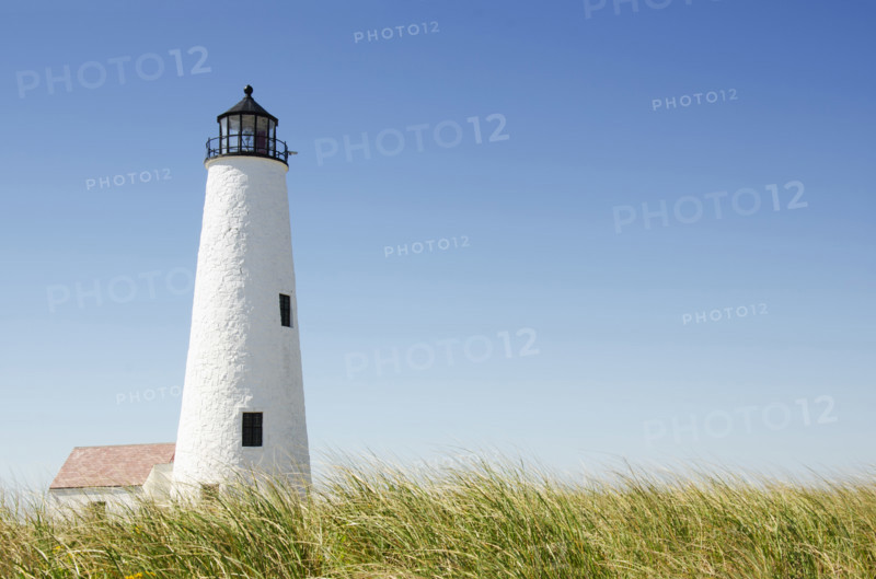 Great Point Lighthouse against clear sky, Nantucket, Massachusetts, USA.