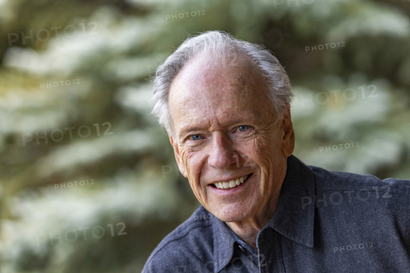 Portrait of smiling senior man outdoors, Bellevue, Idaho, USA.