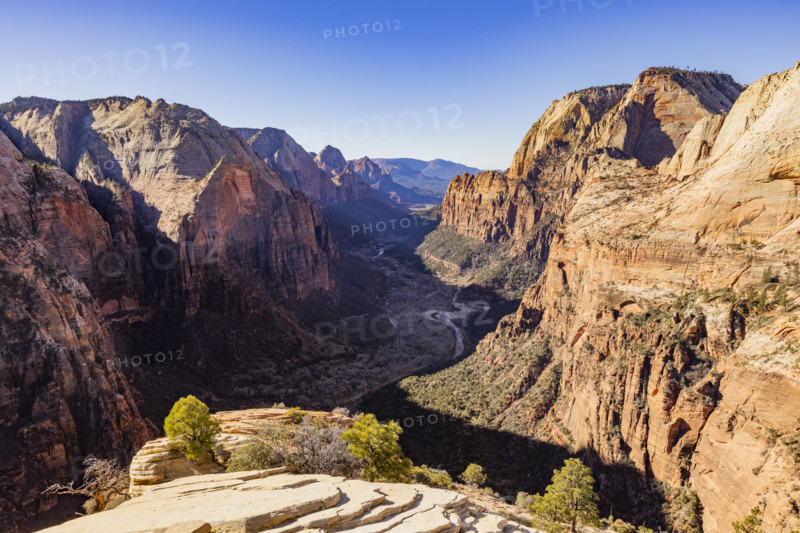 View of Zion Canyon from Angels Landing, Zion National Park, Utah, USA.