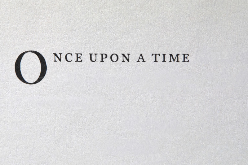 Once Upon A Time typed on white paper, New York City, New York, USA.