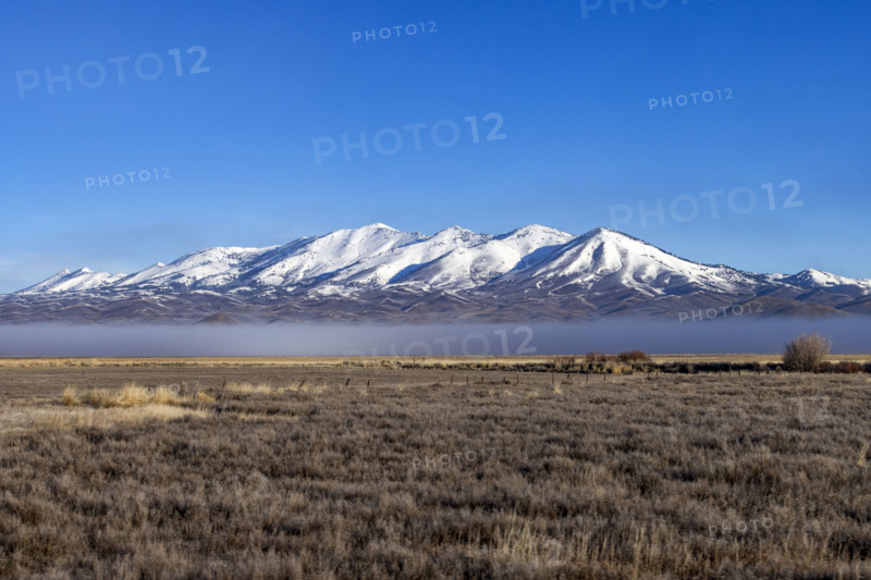 Snowcapped Soldier Mountains on sunny day