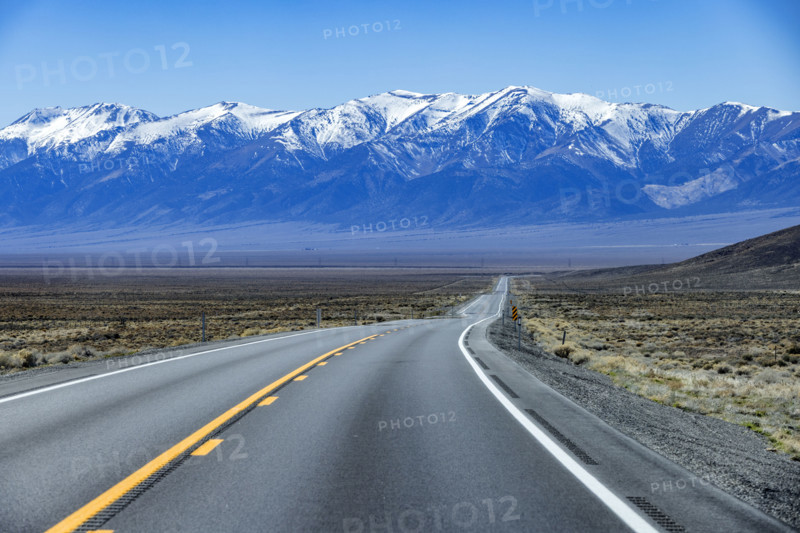To lane highway leading to mountains