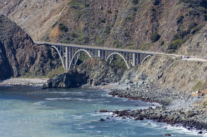 Bixby bridge spanning canyon in Big Sur